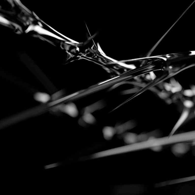 silver chrome thorns, 8d cinema, realistic, 4k, contrast between light and shadow, futuristic, fashion, black background, high details